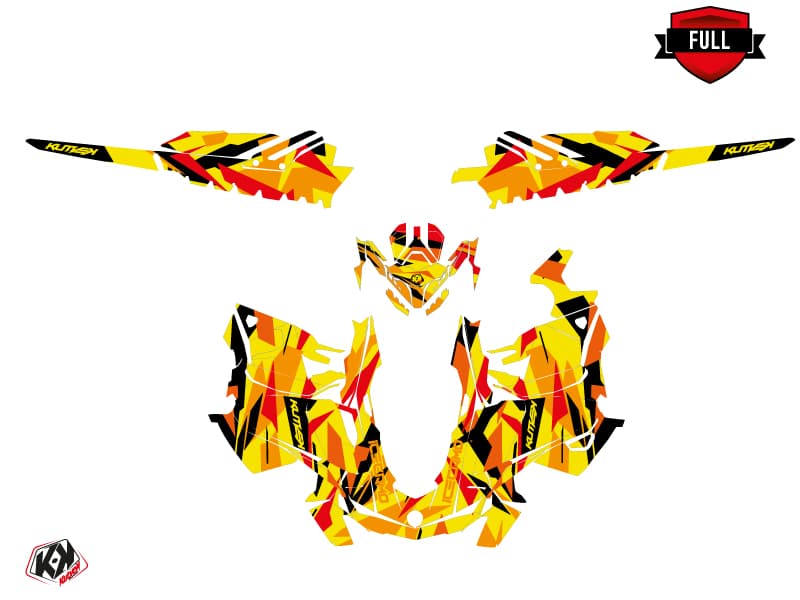 snowmobile skidoo backcountry sport icecamo yellow-red  graphic kit | Skidoo | Kutvek - View 3