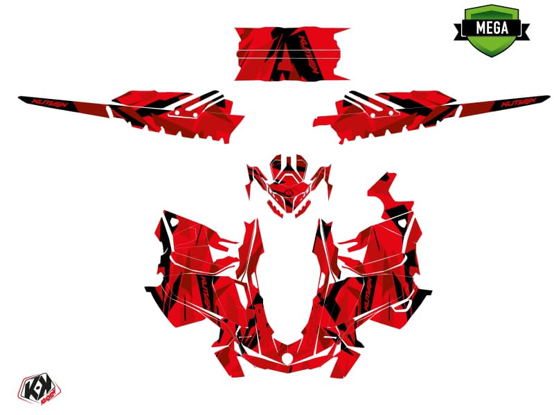 snowmobile skidoo backcountry sport icecamo red  graphic kit | Skidoo | Kutvek - View 4