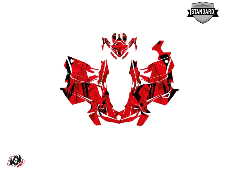 Kit graphique Motoneige SKIDOO GRAND TOURING LIMITED 600R E-TEC ICECAMO Rouge | Skidoo | Kutvek - View 2