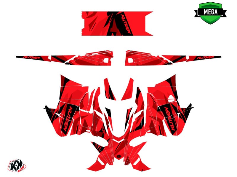 Snowmobile YAMAHA SIDEWINDER SRX ICECAMO Red graphic kit | Yamaha | Kutvek - View 4