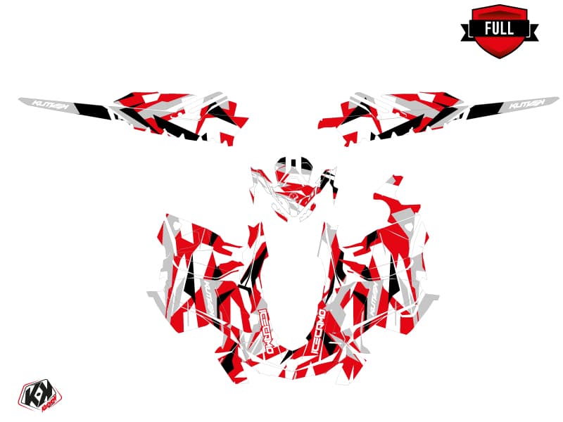 snowmobile skidoo backcountry sport icecamo red-white  graphic kit | Skidoo | Kutvek - View 3