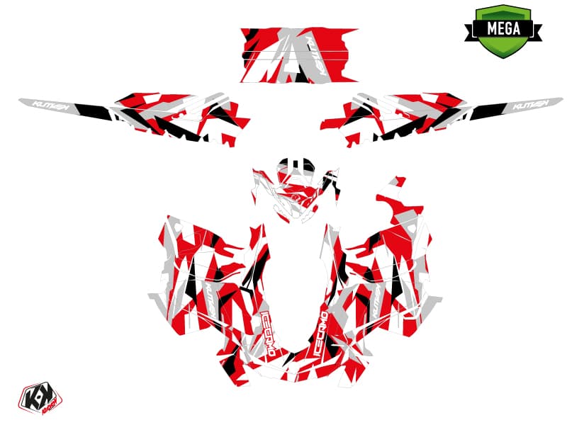 snowmobile skidoo backcountry sport icecamo red-white  graphic kit | Skidoo | Kutvek - View 4