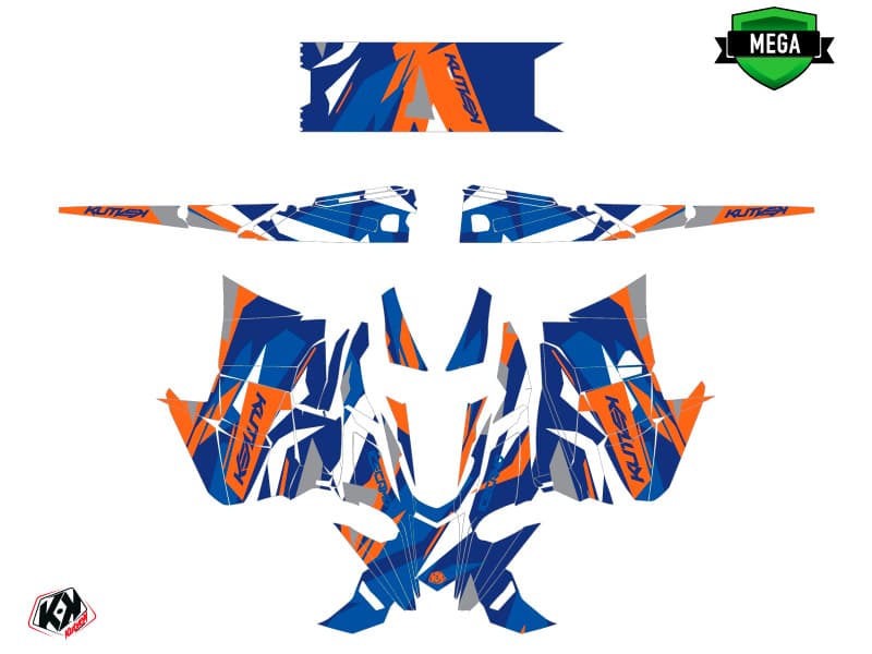Snowmobile YAMAHA SIDEWINDER SRX ICECAMO Blue-Orange graphic kit | Yamaha | Kutvek - View 4