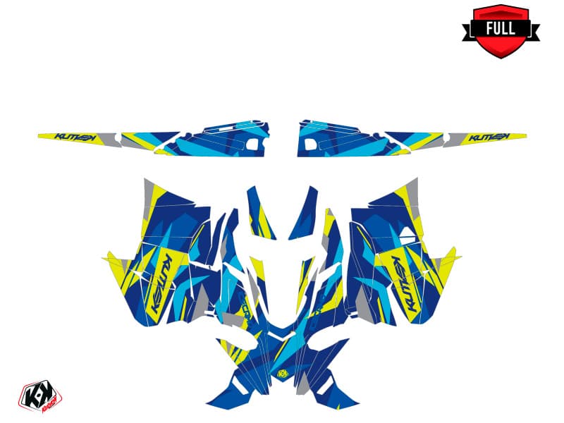 Snowmobile YAMAHA SIDEWINDER SRX ICECAMO Blue-Yellow graphic kit | Yamaha | Kutvek - View 3