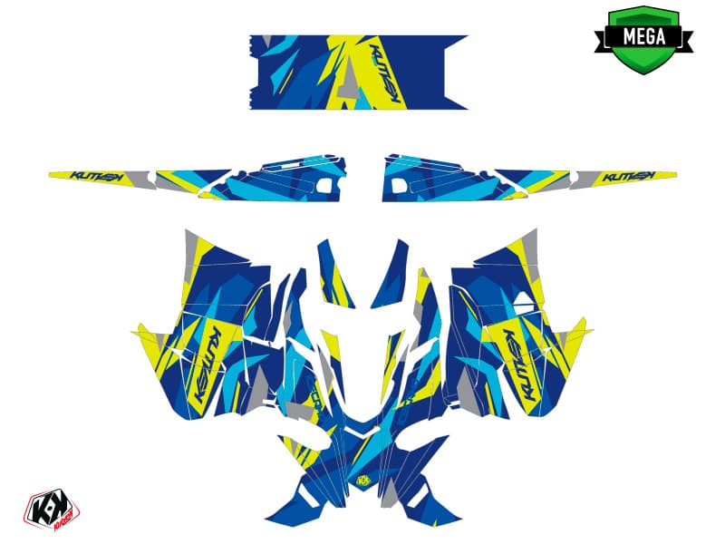 Snowmobile YAMAHA SIDEWINDER SRX ICECAMO Blue-Yellow graphic kit | Yamaha | Kutvek - View 4
