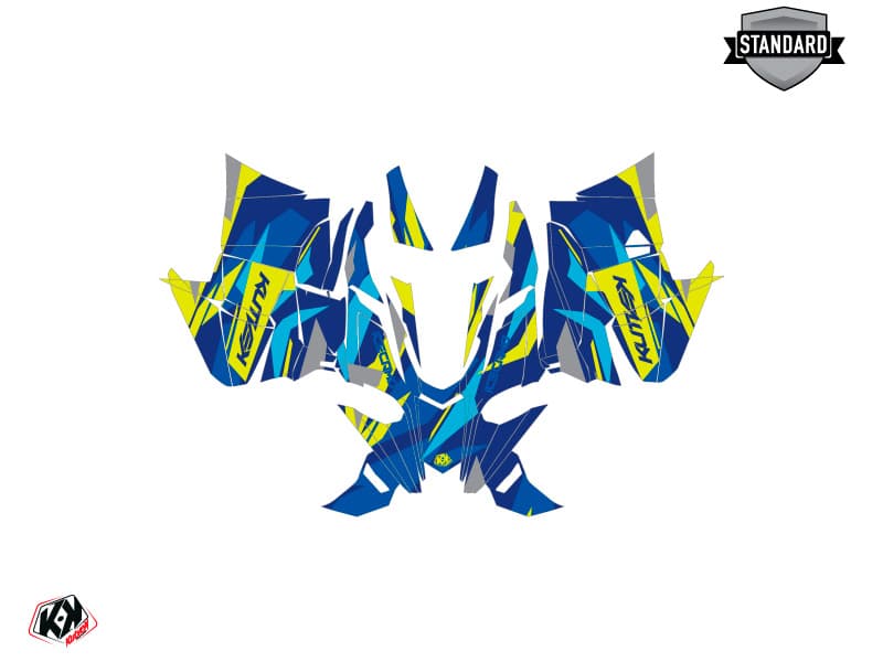 Snowmobile YAMAHA SIDEWINDER SRX ICECAMO Blue-Yellow graphic kit | Yamaha | Kutvek - View 2