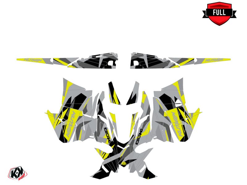 Snowmobile YAMAHA SIDEWINDER SRX ICECAMO Grey-Yellow graphic kit | Yamaha | Kutvek - View 3