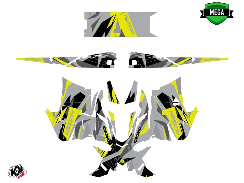 Snowmobile YAMAHA SIDEWINDER SRX ICECAMO Grey-Yellow graphic kit | Yamaha | Kutvek - View 4