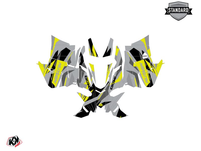Snowmobile YAMAHA SIDEWINDER SRX ICECAMO Grey-Yellow graphic kit | Yamaha | Kutvek - View 2