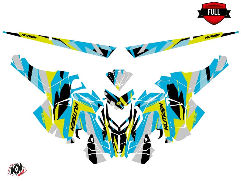 Snowmobile POLARIS RMK PRO AXYS ICECAMO Blue-Lime graphic kit | Polaris | Kutvek - View 3