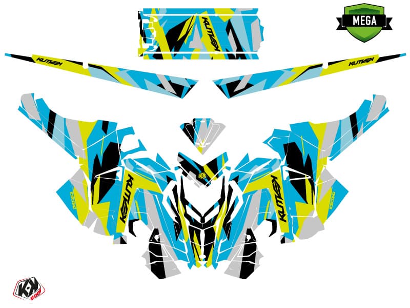 Snowmobile POLARIS RMK PRO AXYS ICECAMO Blue-Lime graphic kit | Polaris | Kutvek - View 4