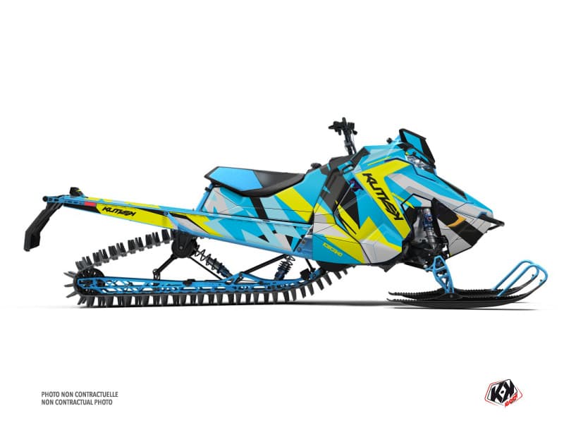 kit déco motoneige polaris rmk pro matryx slash icecamo bleu-lime