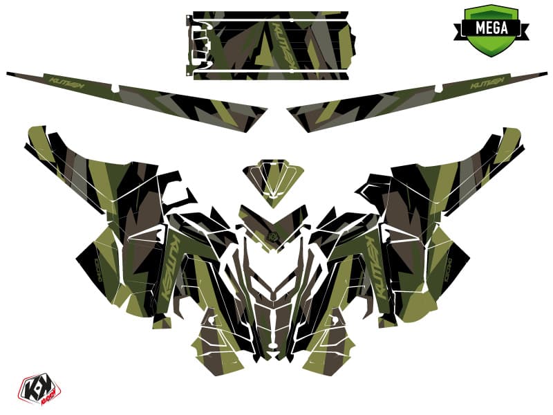 Snowmobile POLARIS RMK PRO AXYS ICECAMO Black-khaki graphic kit | Polaris | Kutvek - View 4