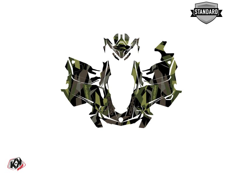 Kit graphique Motoneige SKIDOO GRAND TOURING LIMITED 600R E-TEC ICECAMO Noir-Kaki | Skidoo | Kutvek - View 2