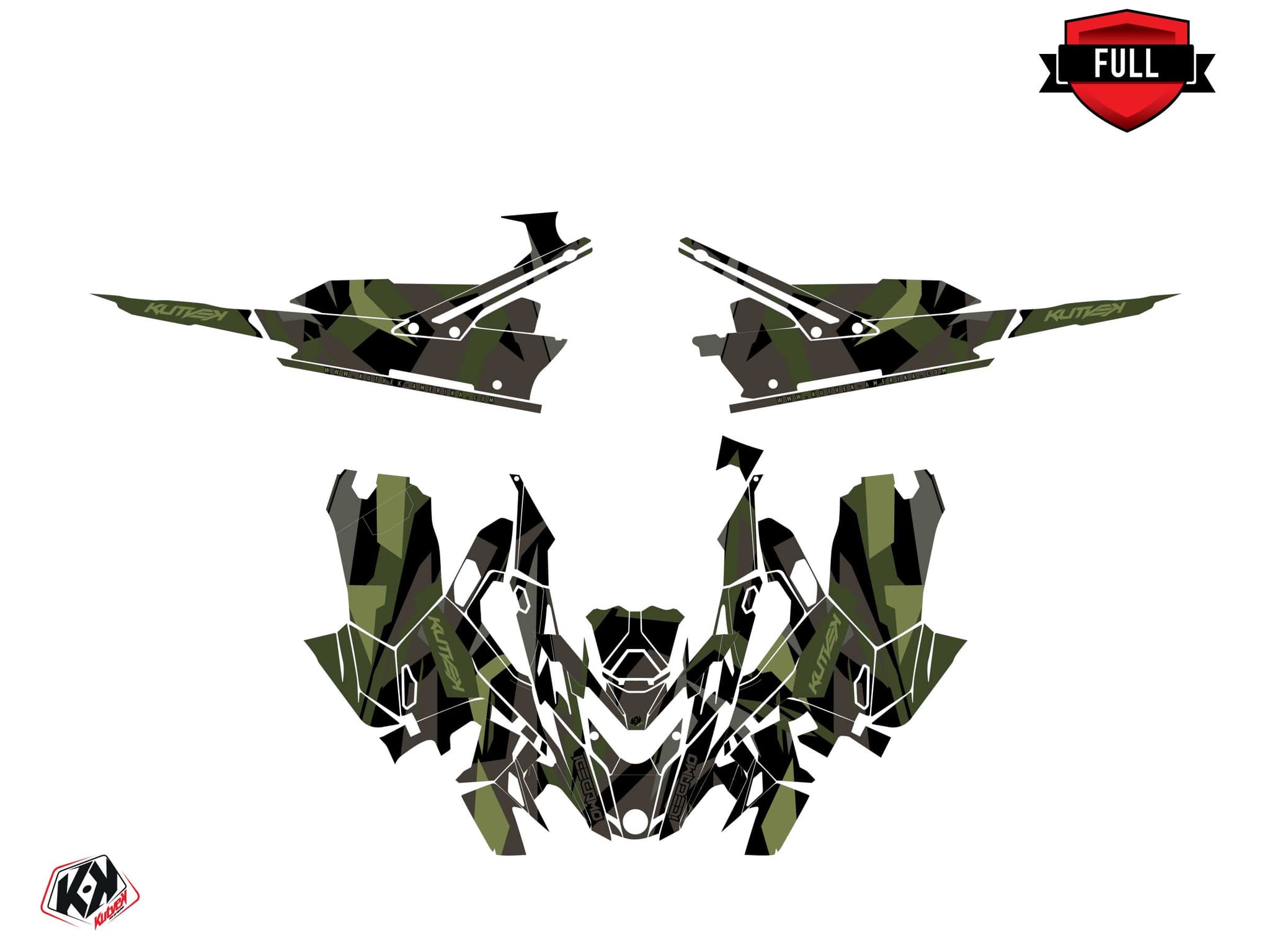 snowmobile lynx boondocker ds icecamo black-khaki  graphic kit | Lynx | Kutvek - View 3