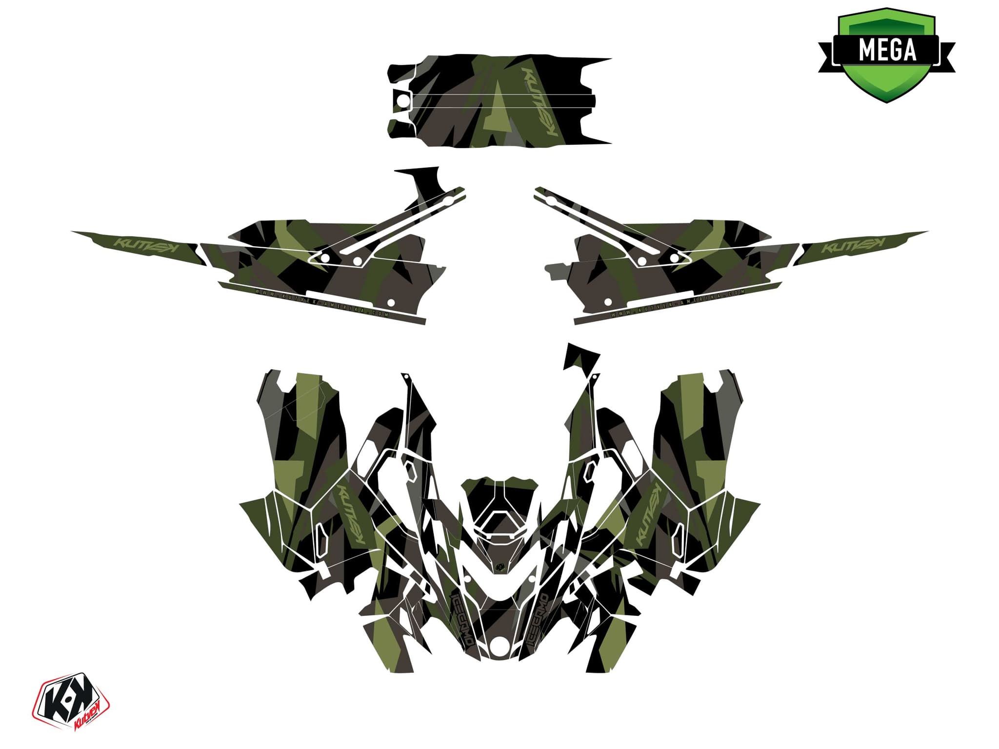 snowmobile lynx boondocker ds icecamo black-khaki  graphic kit | Lynx | Kutvek - View 4
