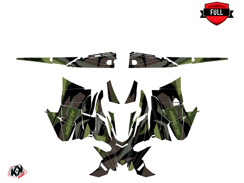Snowmobile YAMAHA SIDEWINDER SRX ICECAMO Black-khaki graphic kit | Yamaha | Kutvek - View 3