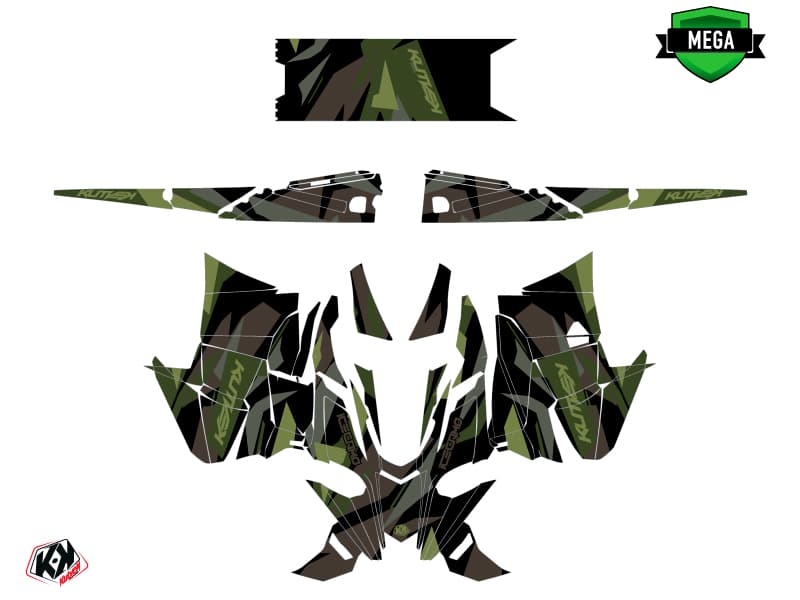 Snowmobile YAMAHA SIDEWINDER SRX ICECAMO Black-khaki graphic kit | Yamaha | Kutvek - View 4