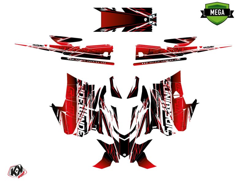 Snowmobile YAMAHA SIDEWINDER SRX MISSION Red graphic kit | Yamaha | Kutvek - View 4