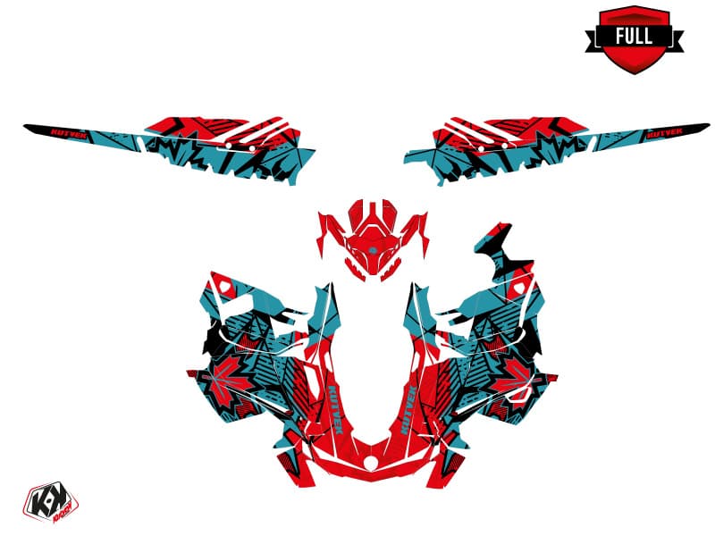 snowmobile skidoo backcountry sport requiem blue-red  graphic kit | Skidoo | Kutvek - View 3