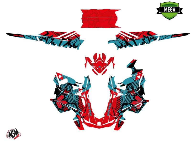 snowmobile skidoo backcountry sport requiem blue-red  graphic kit | Skidoo | Kutvek - View 4