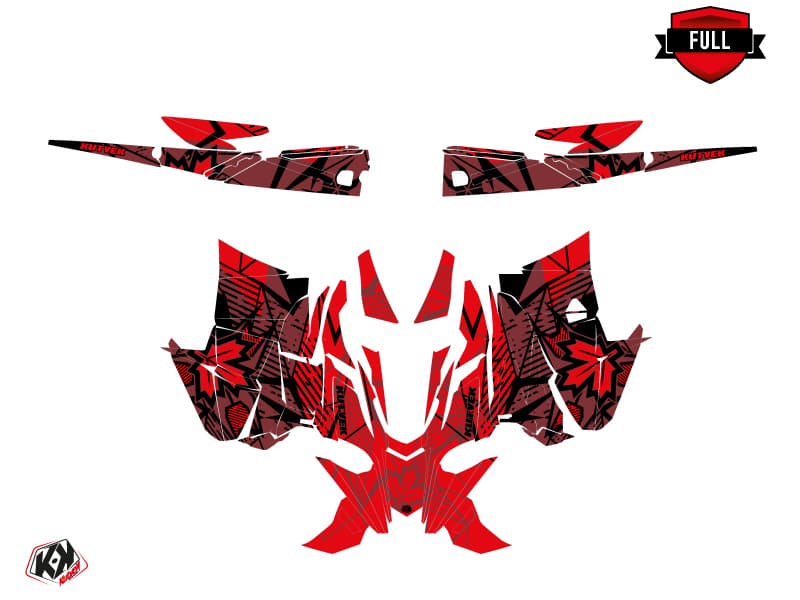 Snowmobile YAMAHA SIDEWINDER SRX REQUIEM Red graphic kit | Yamaha | Kutvek - View 3