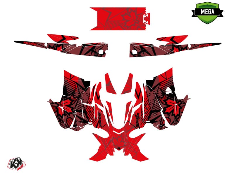 Snowmobile YAMAHA SIDEWINDER SRX REQUIEM Red graphic kit | Yamaha | Kutvek - View 4