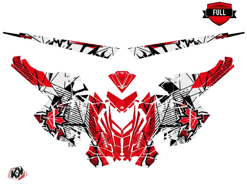 Snowmobile POLARIS RMK PRO AXYS REQUIEM Red-White graphic kit | Polaris | Kutvek - View 3