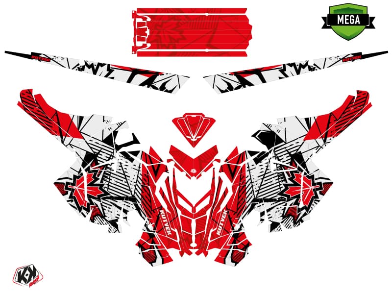 Snowmobile POLARIS RMK PRO AXYS REQUIEM Red-White graphic kit | Polaris | Kutvek - View 4