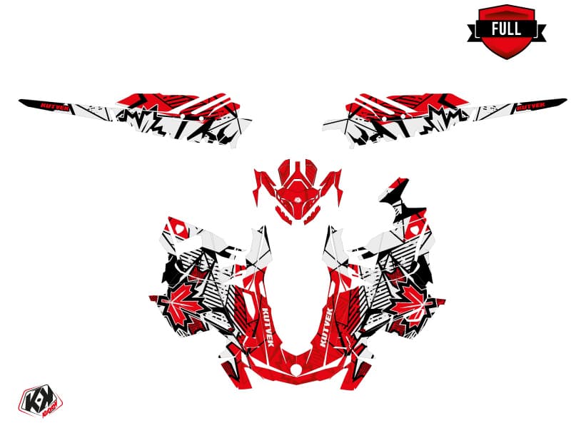 snowmobile skidoo backcountry sport requiem red-white  graphic kit | Skidoo | Kutvek - View 3