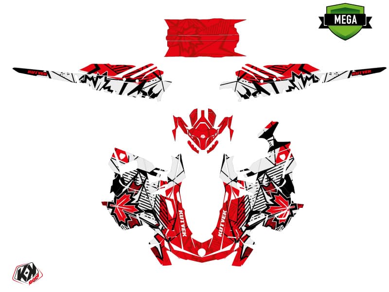 snowmobile skidoo backcountry sport requiem red-white  graphic kit | Skidoo | Kutvek - View 4