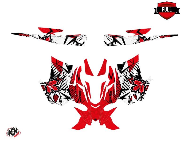 Snowmobile YAMAHA SIDEWINDER SRX REQUIEM Red-White graphic kit | Yamaha | Kutvek - View 3