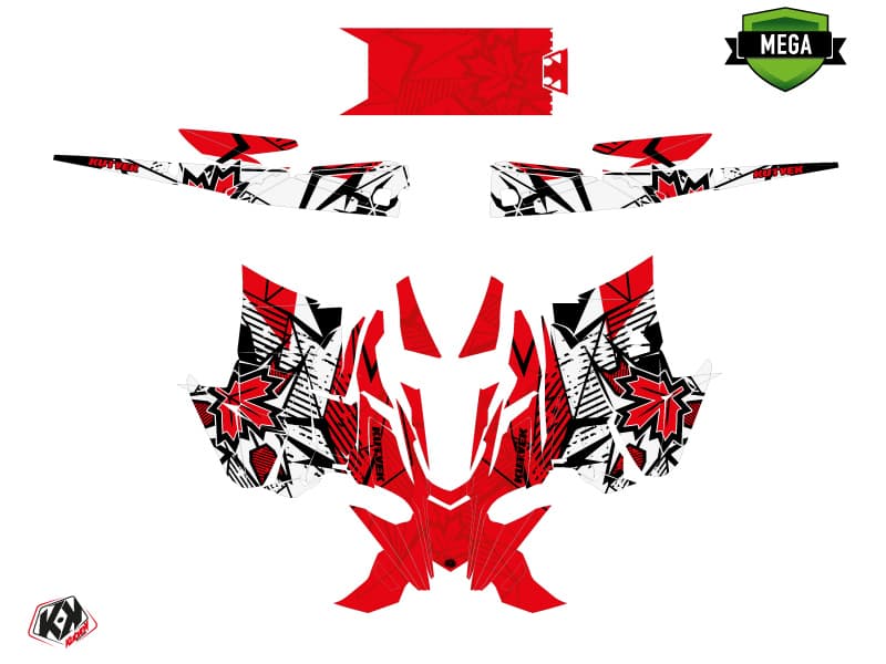 Snowmobile YAMAHA SIDEWINDER SRX REQUIEM Red-White graphic kit | Yamaha | Kutvek - View 4