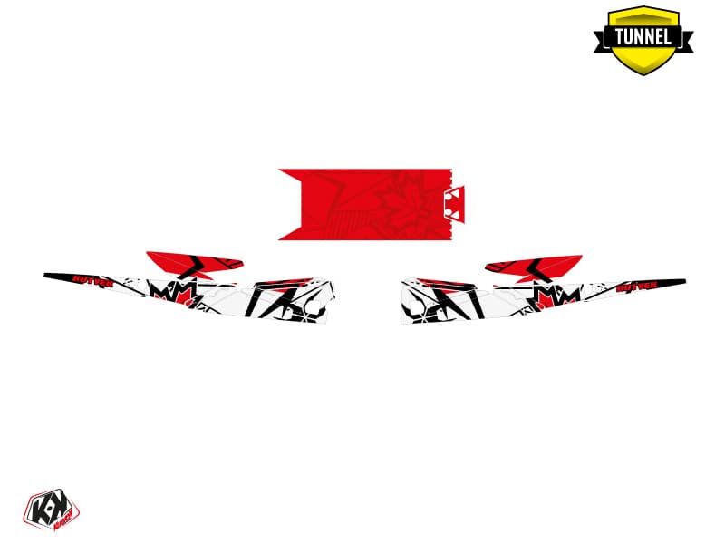 Snowmobile YAMAHA SIDEWINDER SRX REQUIEM Red-White graphic kit | Yamaha | Kutvek - View 5