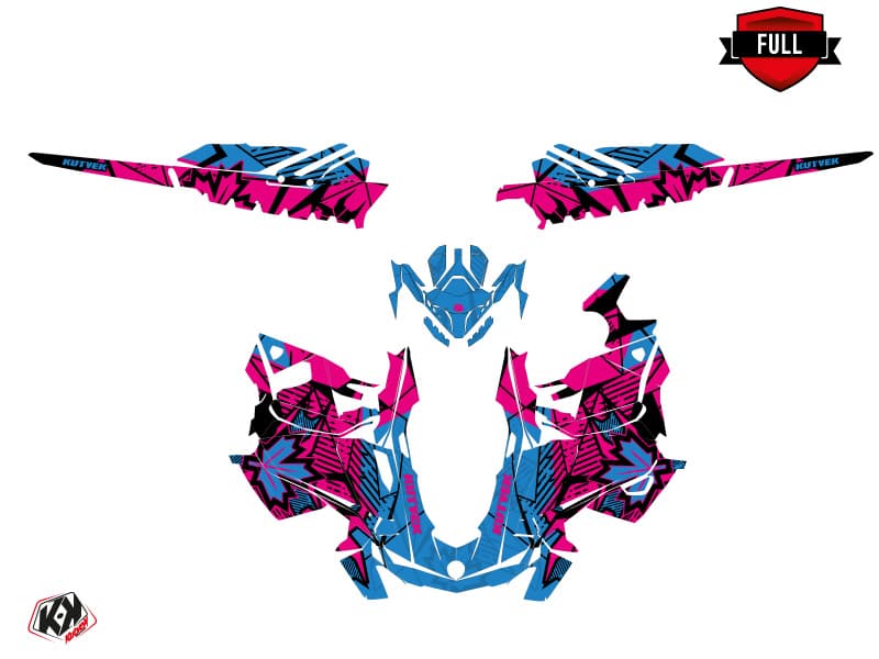 snowmobile skidoo backcountry sport requiem pink-blue  graphic kit | Skidoo | Kutvek - View 3