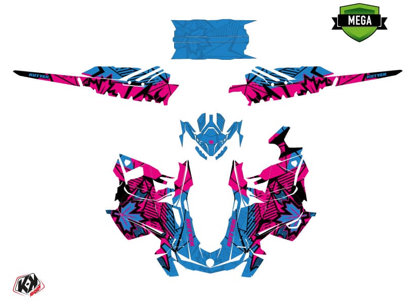 snowmobile skidoo backcountry sport requiem pink-blue  graphic kit | Skidoo | Kutvek - View 4