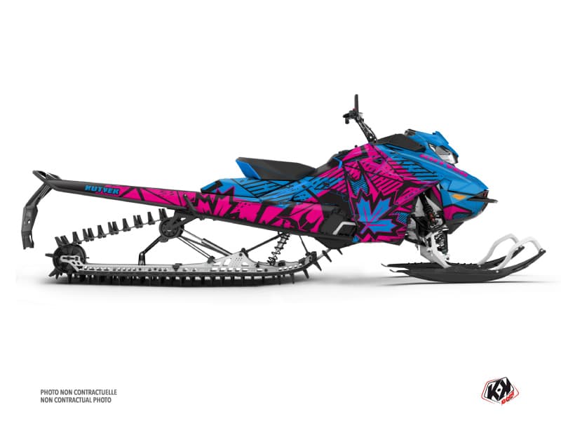 kit déco motoneige skidoo freeride 850 e-tec turbo r requiem rose-bleu