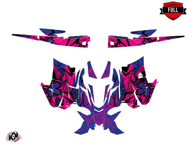 Snowmobile YAMAHA SIDEWINDER SRX REQUIEM Pink-Blue graphic kit | Yamaha | Kutvek - View 3