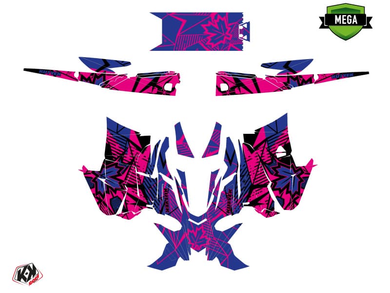 Snowmobile YAMAHA SIDEWINDER SRX REQUIEM Pink-Blue graphic kit | Yamaha | Kutvek - View 4