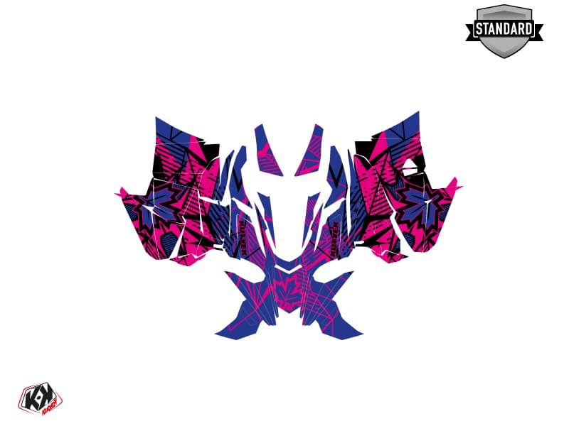Snowmobile YAMAHA SIDEWINDER SRX REQUIEM Pink-Blue graphic kit | Yamaha | Kutvek - View 2