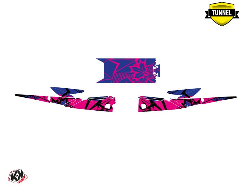 Snowmobile YAMAHA SIDEWINDER SRX REQUIEM Pink-Blue graphic kit | Yamaha | Kutvek - View 5