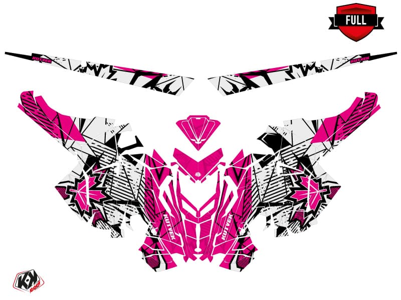 Snowmobile POLARIS RMK PRO AXYS REQUIEM Pink-White graphic kit | Polaris | Kutvek - View 3