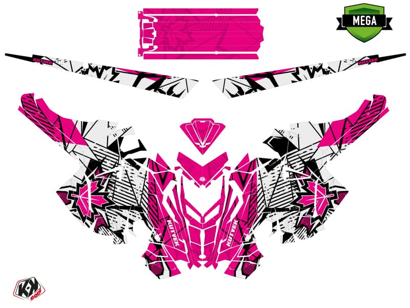 Snowmobile POLARIS RMK PRO AXYS REQUIEM Pink-White graphic kit | Polaris | Kutvek - View 4