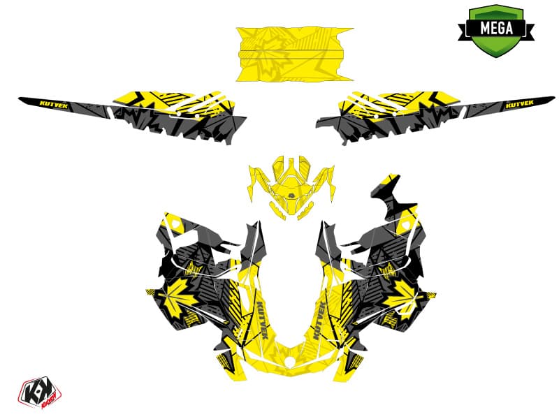 snowmobile skidoo backcountry sport requiem yellow  graphic kit | Skidoo | Kutvek - View 4