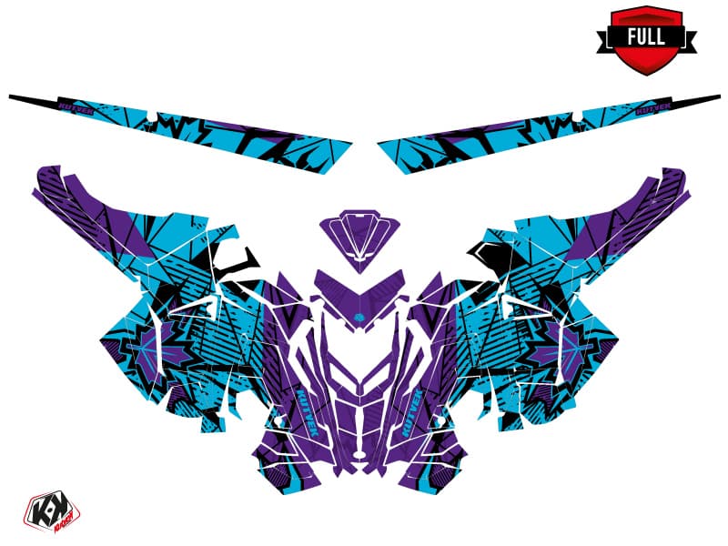 Snowmobile POLARIS RMK PRO AXYS REQUIEM Blue-Mauve graphic kit | Polaris | Kutvek - View 3
