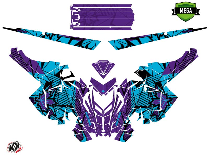 Snowmobile POLARIS RMK PRO AXYS REQUIEM Blue-Mauve graphic kit | Polaris | Kutvek - View 4