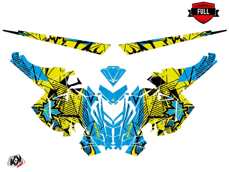 Snowmobile POLARIS RMK PRO AXYS REQUIEM Blue-Lime graphic kit | Polaris | Kutvek - View 3