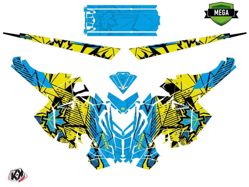 Snowmobile POLARIS RMK PRO AXYS REQUIEM Blue-Lime graphic kit | Polaris | Kutvek - View 4