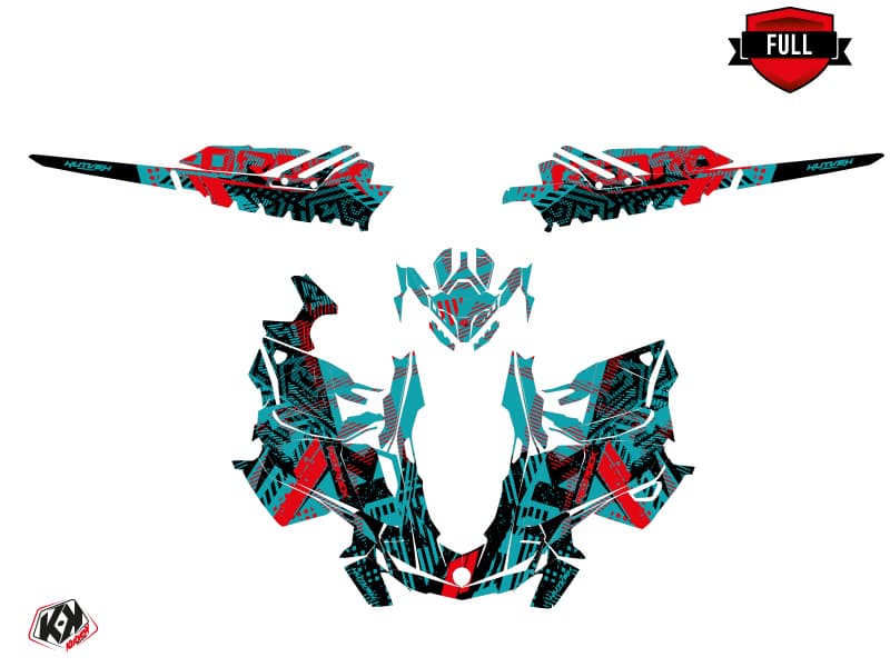 snowmobile skidoo backcountry sport redrock blue-red  graphic kit | Skidoo | Kutvek - View 3