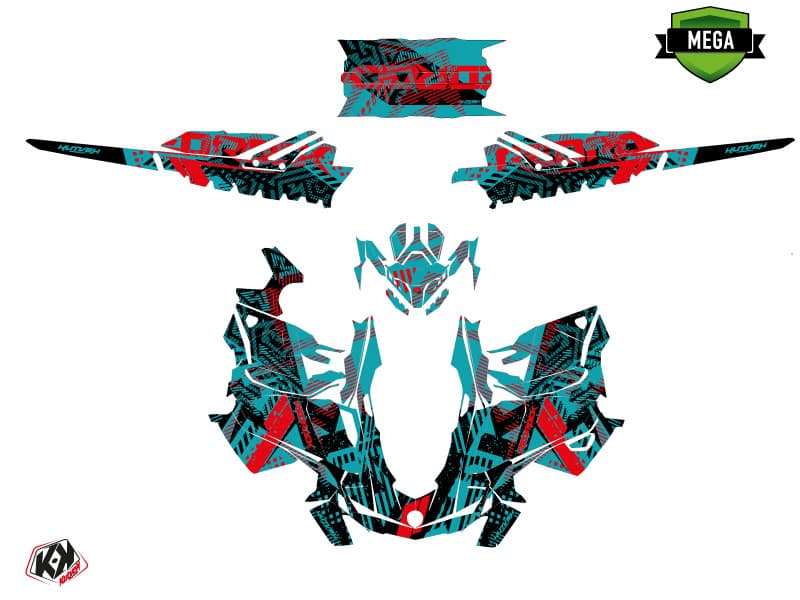 snowmobile skidoo backcountry sport redrock blue-red  graphic kit | Skidoo | Kutvek - View 4